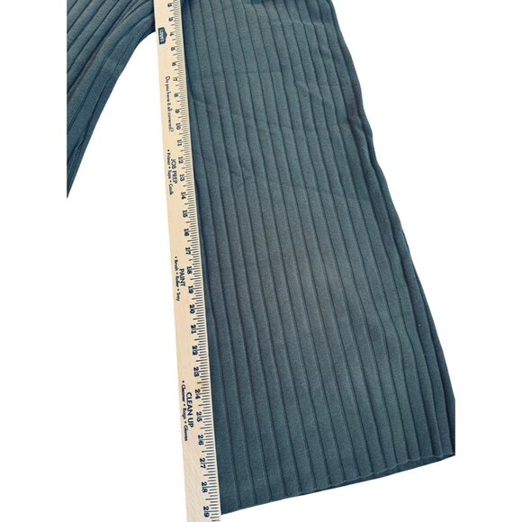 Sincerely Jules Pants Medium Ribbed Olive Green Knit Wide Leg - Picture 8 of 10